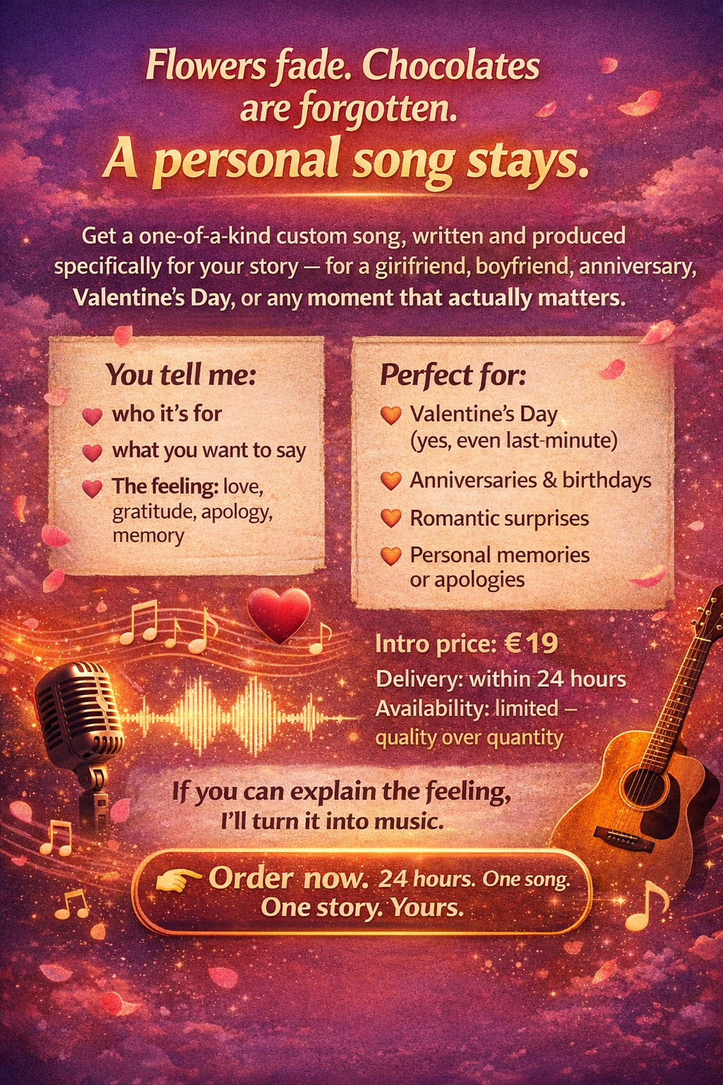 Valentine’s Day Special: Your Love Story in a Song — in 24 Hours